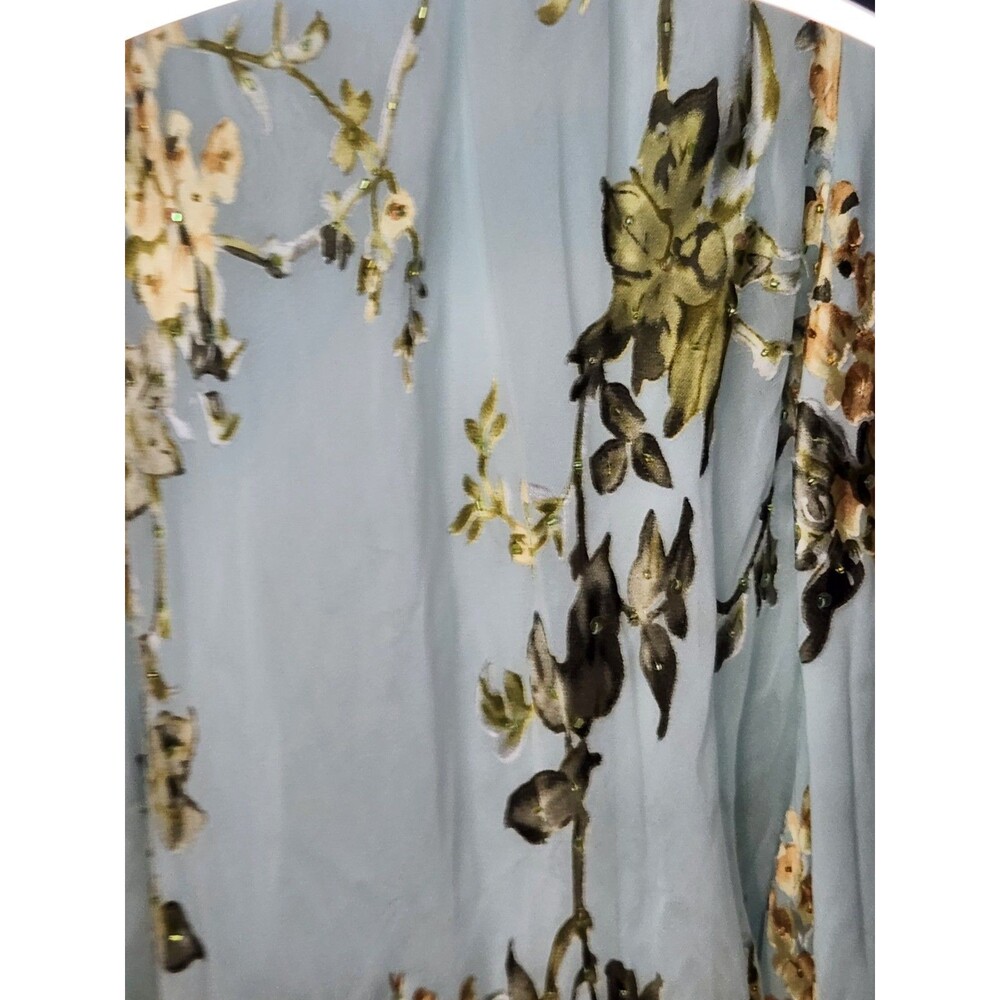 Alex Evenings Y2K Dress Fairy Floral Vintage Beaded Asymmetric Size 8 Silk Blue - Picture 12 of 16
